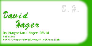 david hager business card